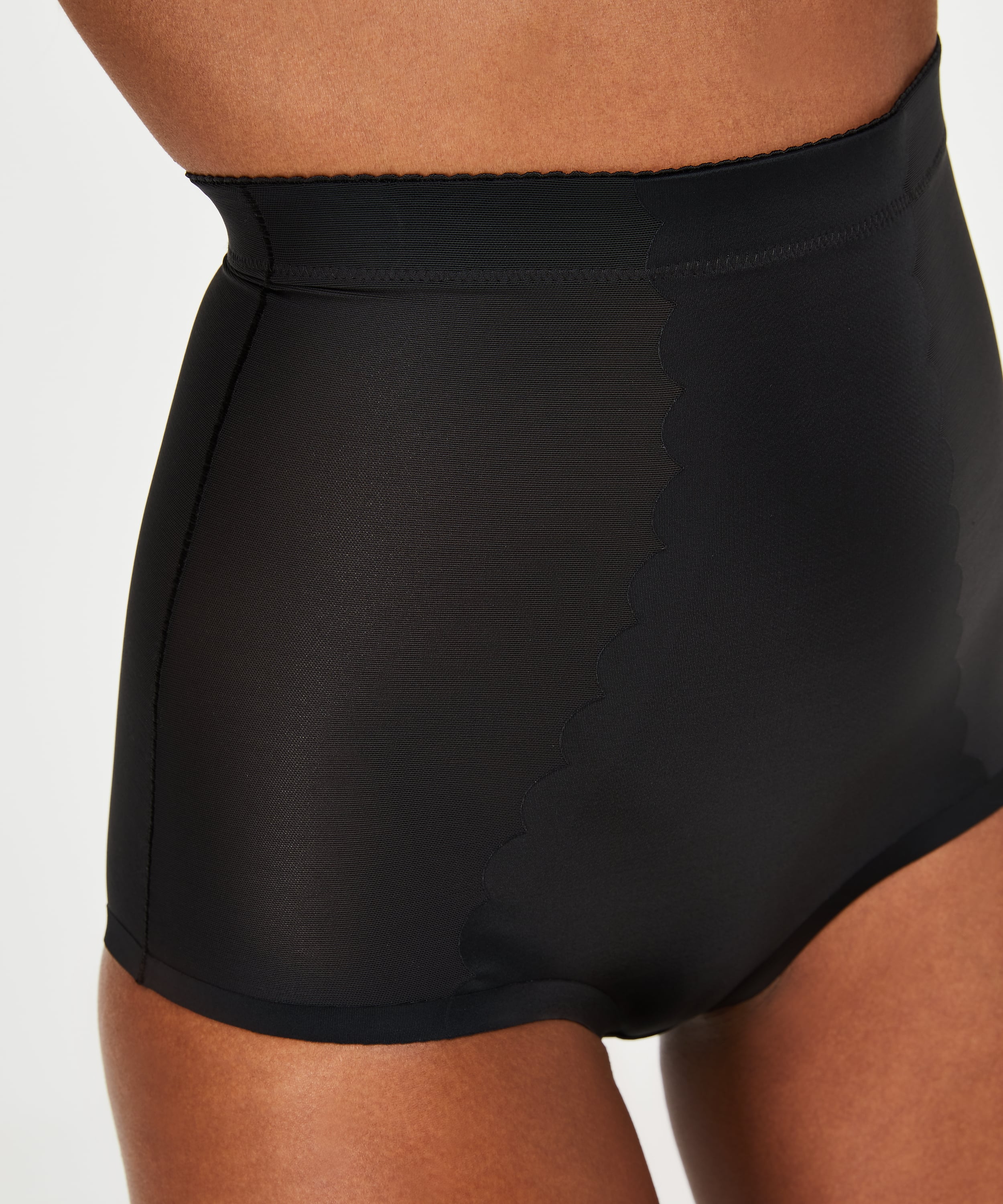 Sculpting scallop high waisted brief - Level 3, Black, main