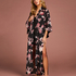 Bloom Satin Kimono, Black