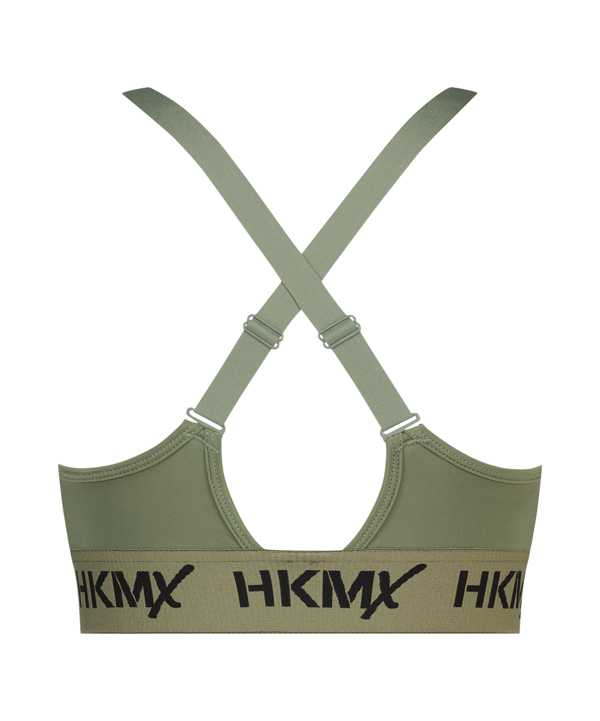 HKMX The Crop Logo Sports Bra Level 1, Green, main