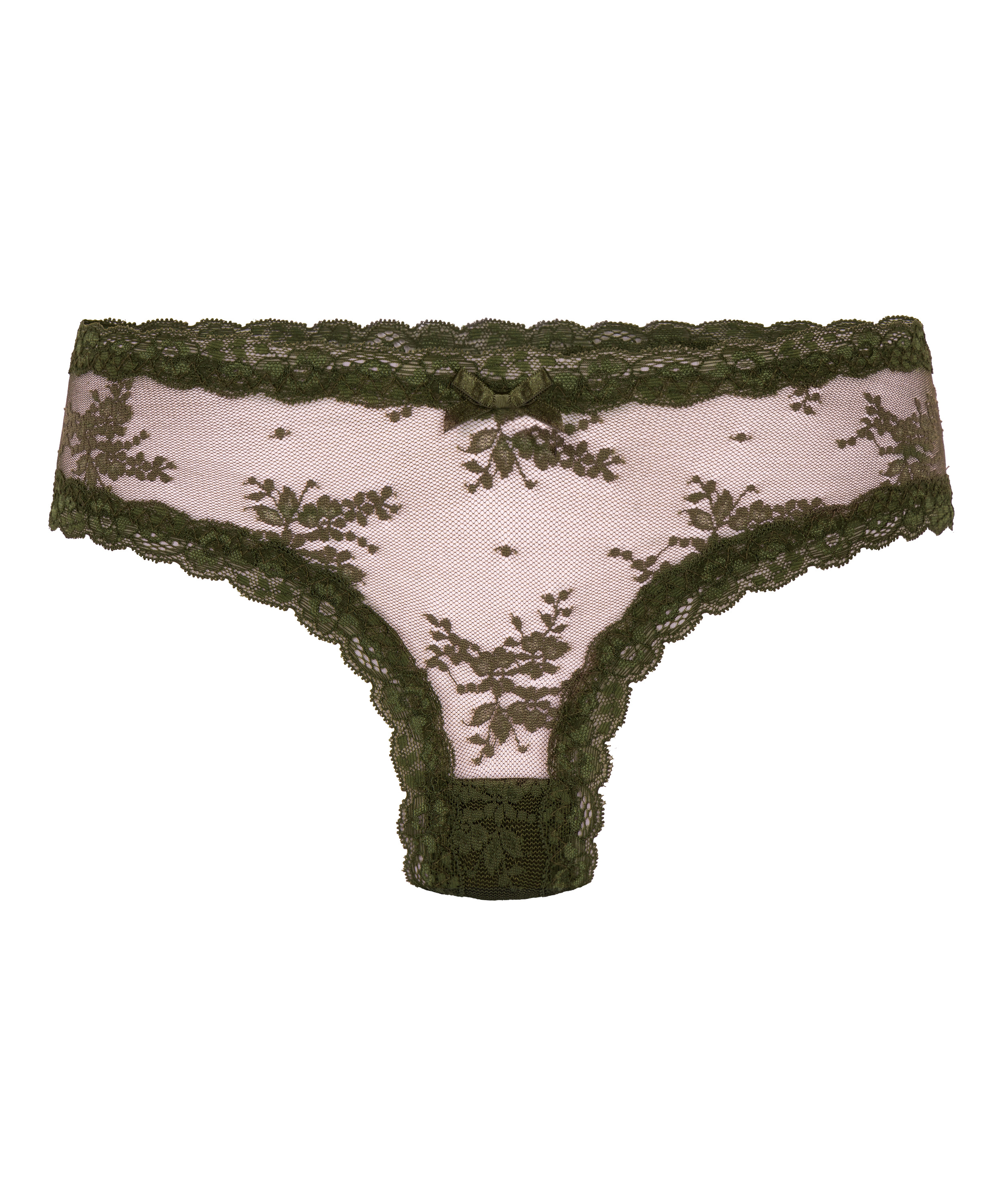 V-shaped Brazilian knickers mesh, Green, main