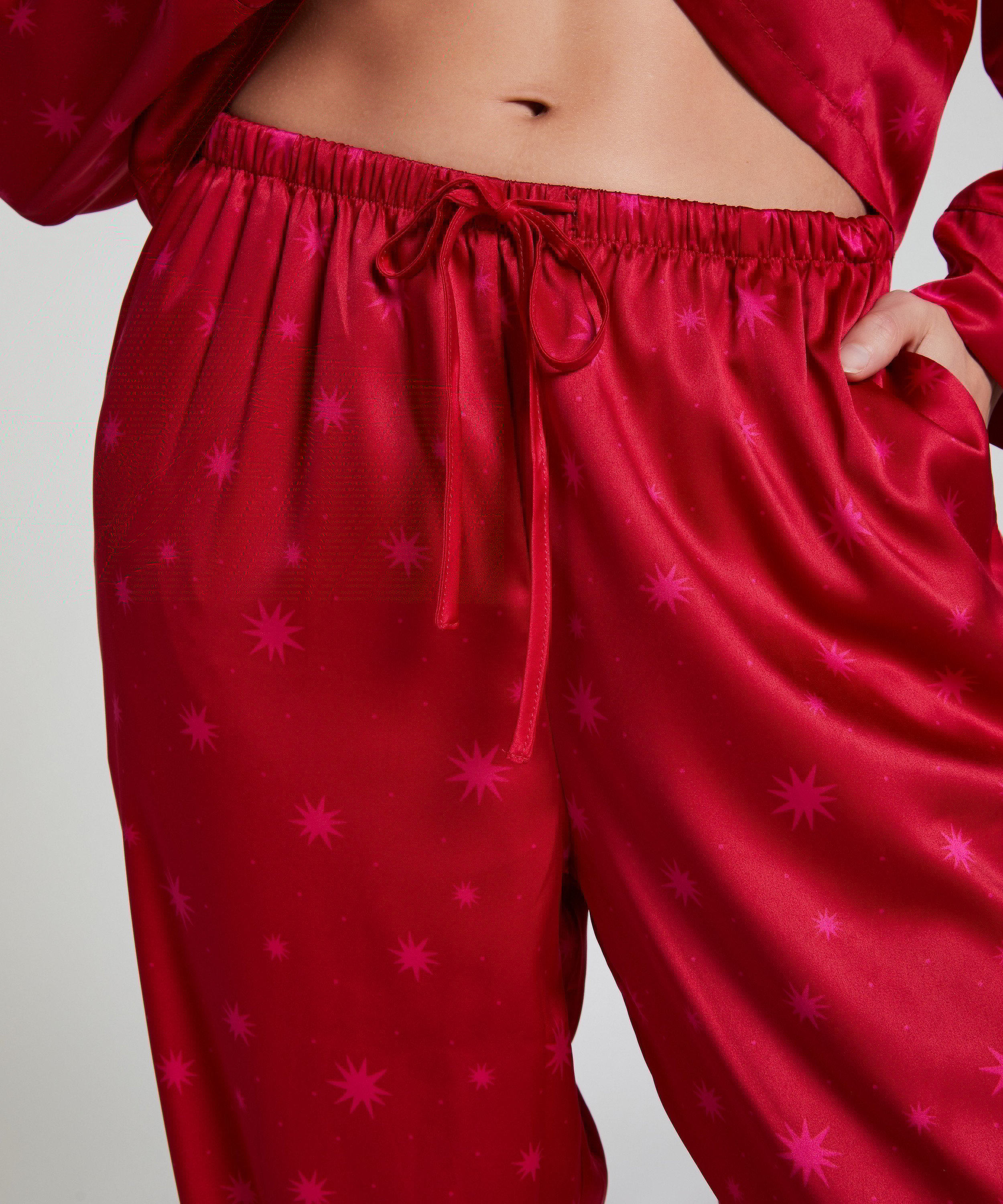 Satin Trousers, Red, main