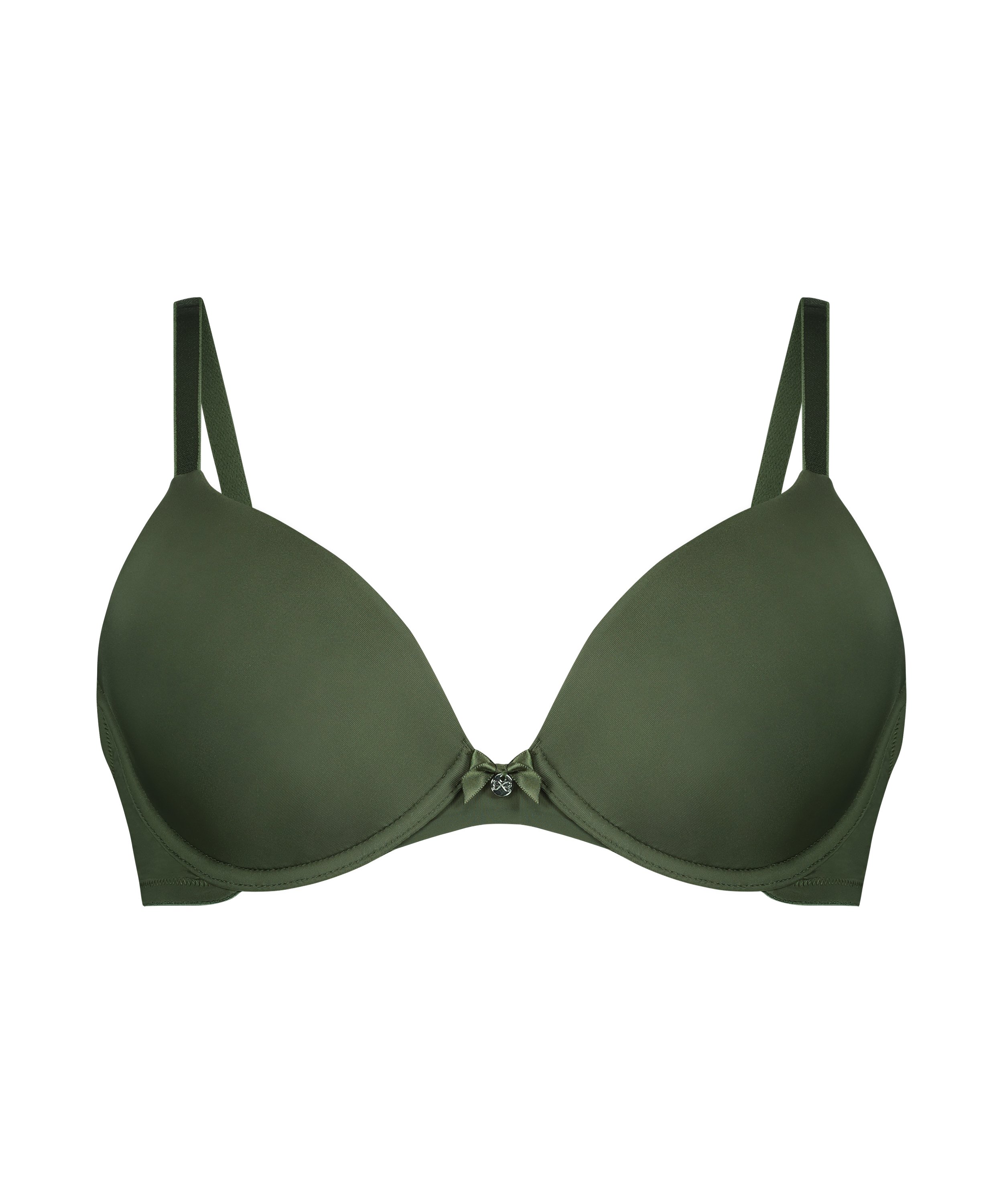 Plunge Padded Underwired Bra, Green, main