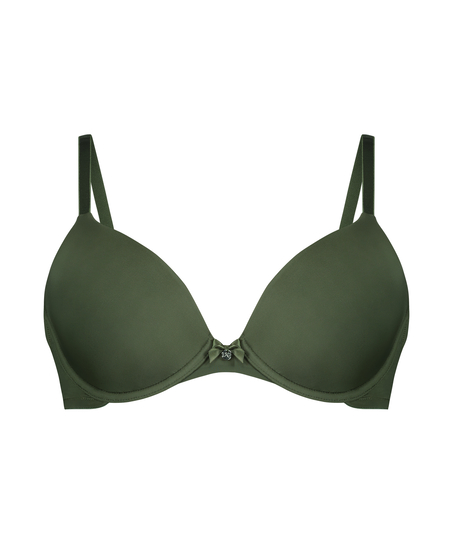Plunge Padded Underwired Bra, Green