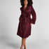 Satin Fleece Bathrobe, Purple