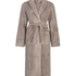 Long Fleece Bathrobe, Beige
