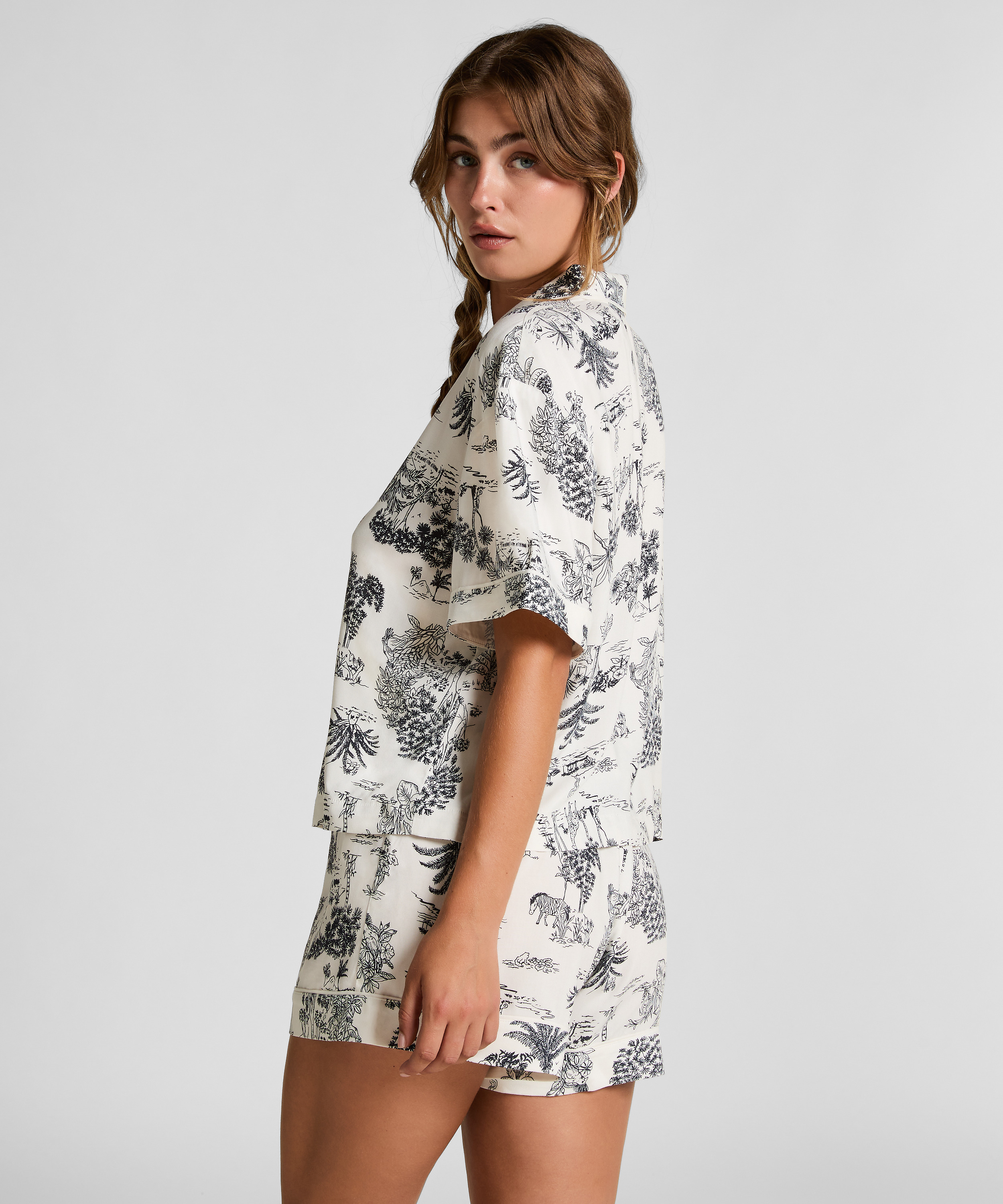 Jacket Short Sleeves Woven, White, main