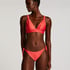 Luxe Cheeky Tanga Bikini Bottoms, Red