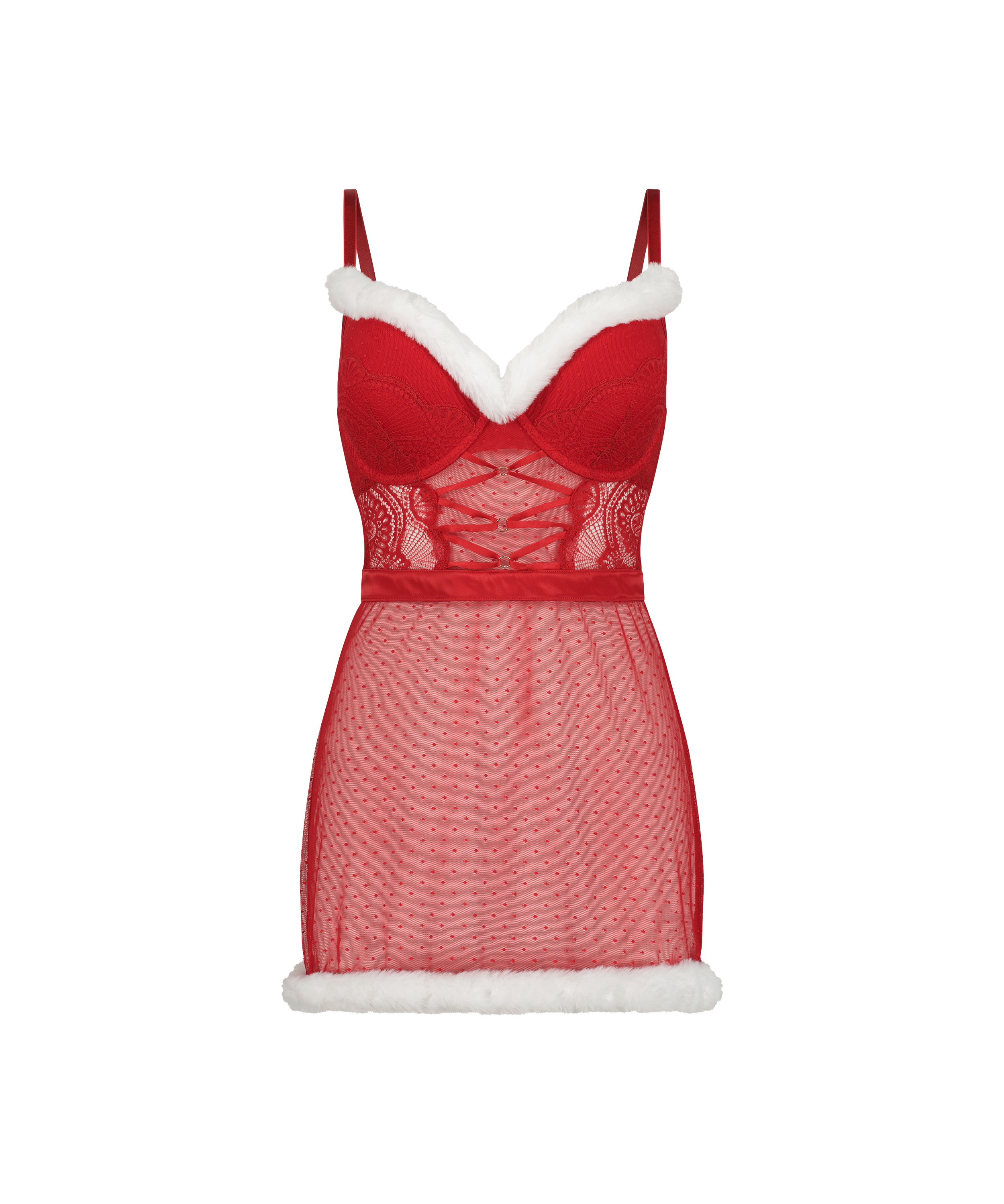 Sexy Santa Wired Slip Dress, Red, main