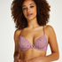 Animal Padded Underwired Bra, Purple