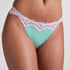 Lace & Shine Thong, Blue