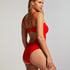 Bandeau Scallop Swimsuit, Red
