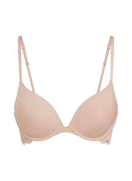 Angie Padded Underwired Push-Up Bra, Beige