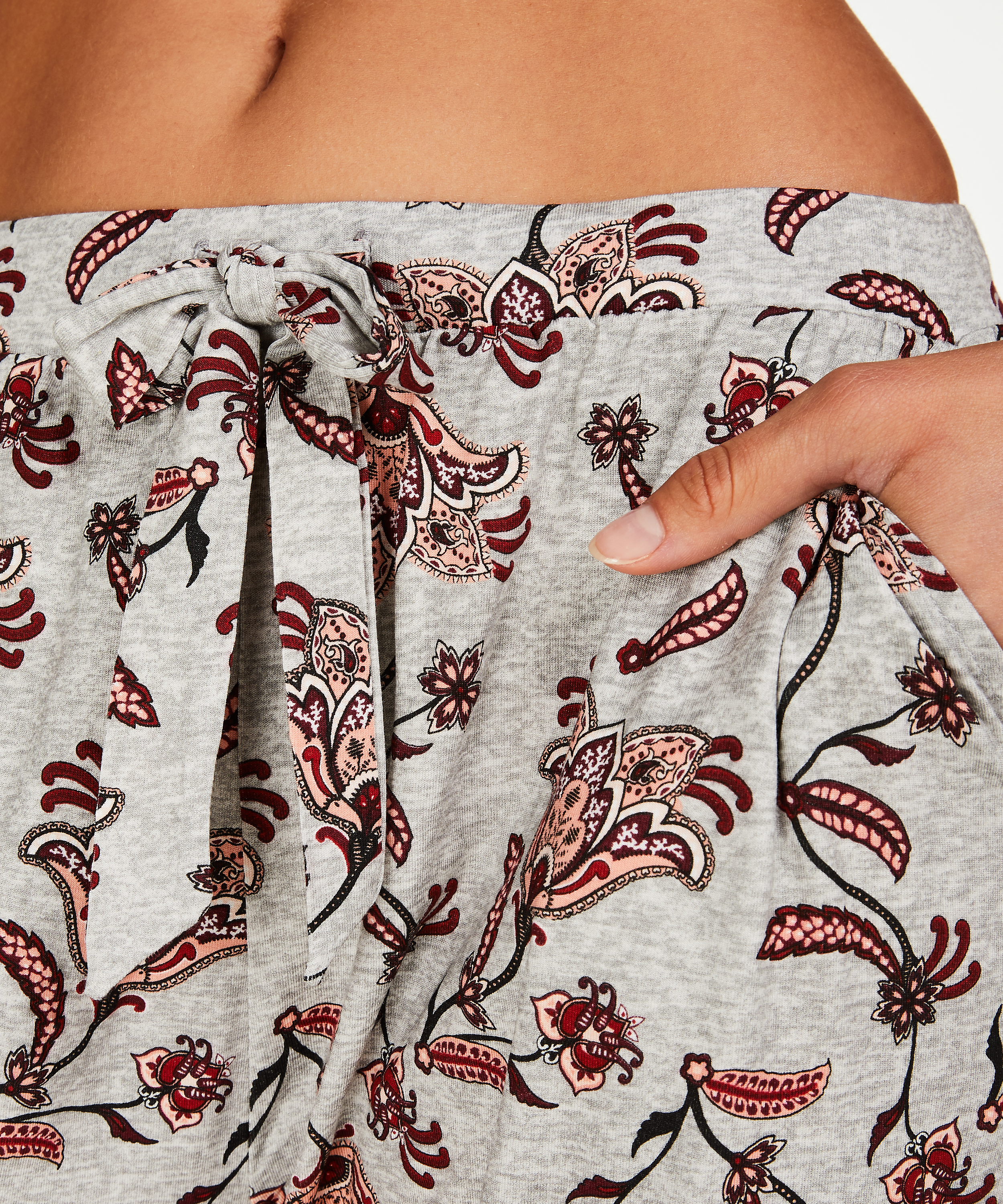 Loose-fitting Pajama Pants, Gray, main