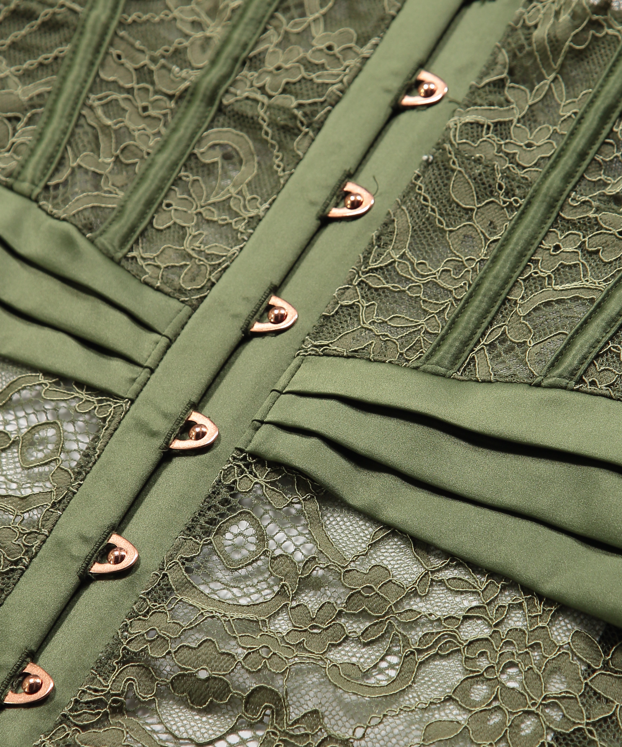 Amelia Padded Underwired Bustier, Green, main