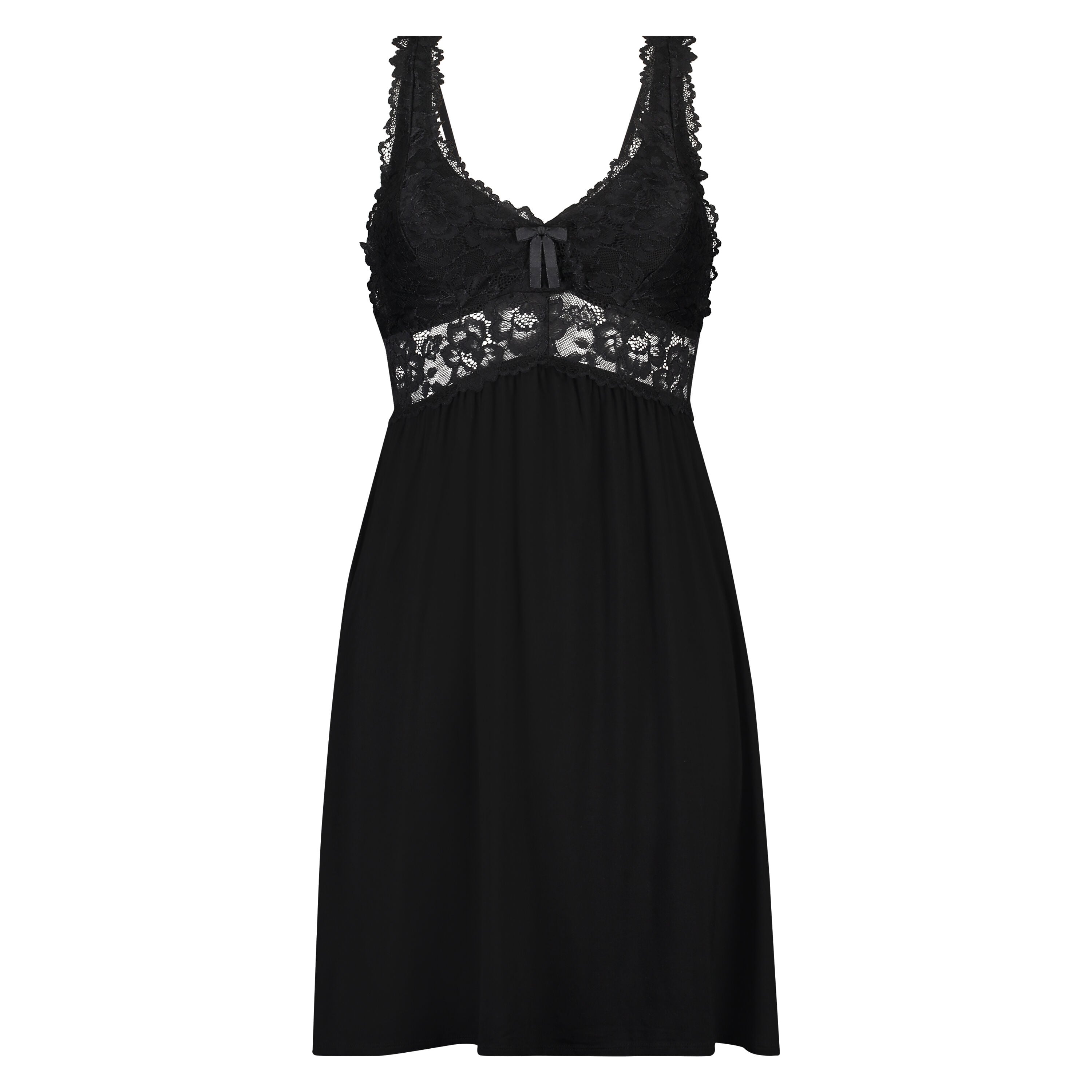 Nora Lace Slip Dress, Black