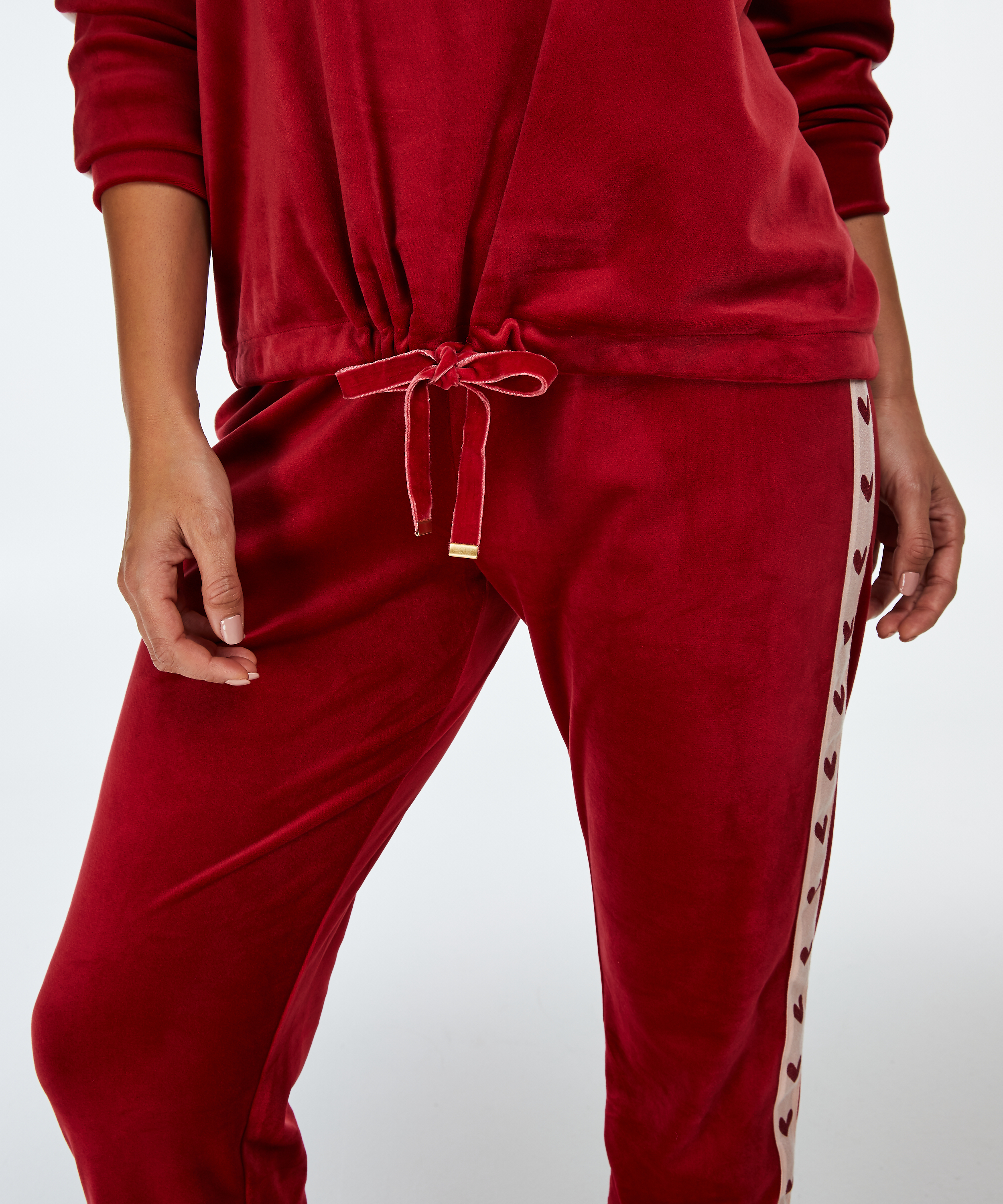 Velours Heart top, Red, main