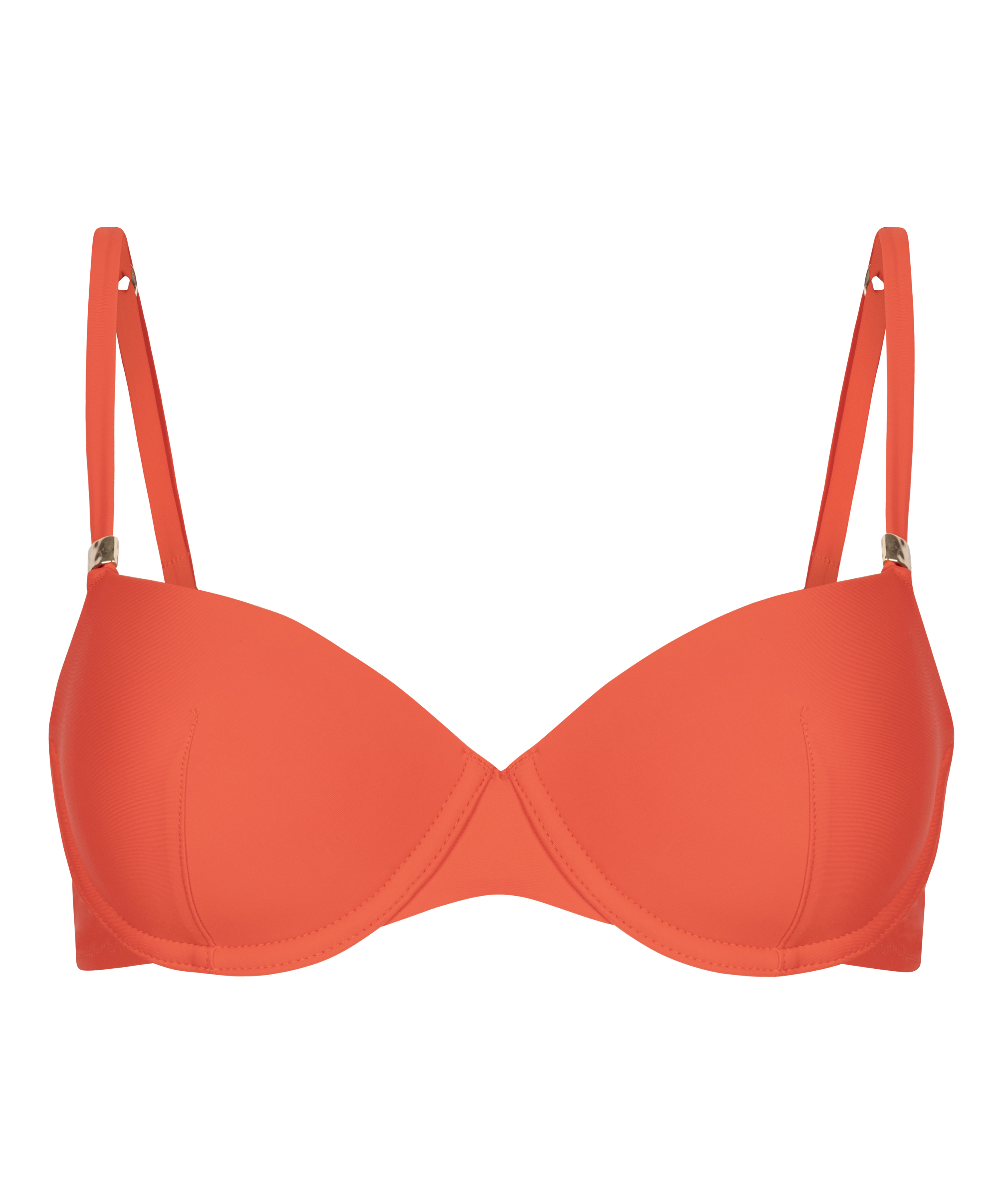 Luxe Padded Underwired Bikini Top, Red, main