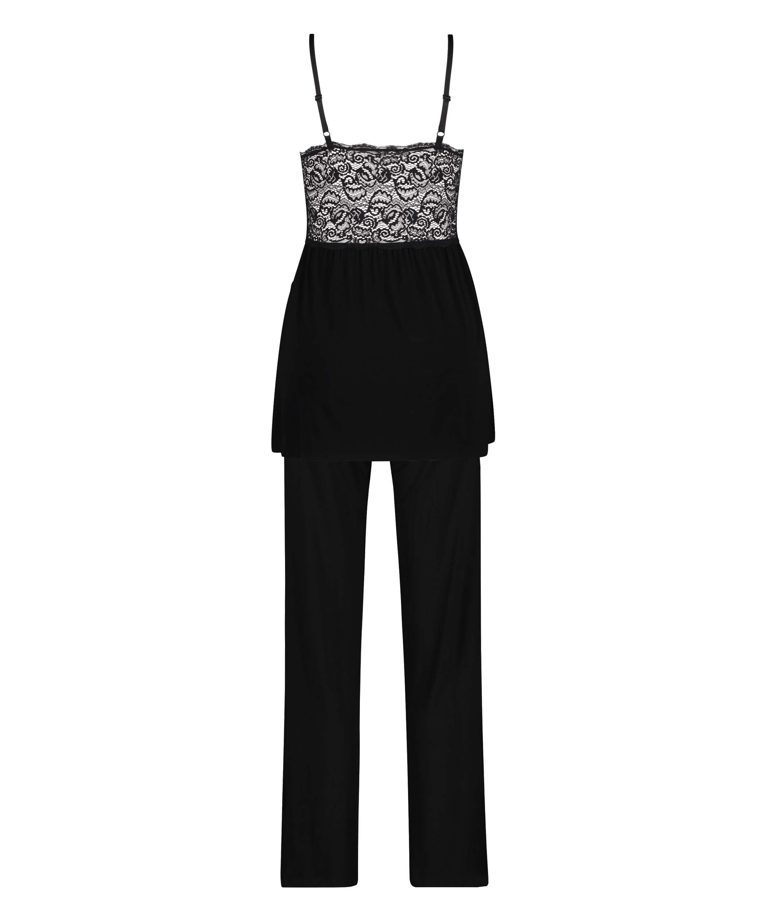 Vera Lace Pyjama Set, Black, main