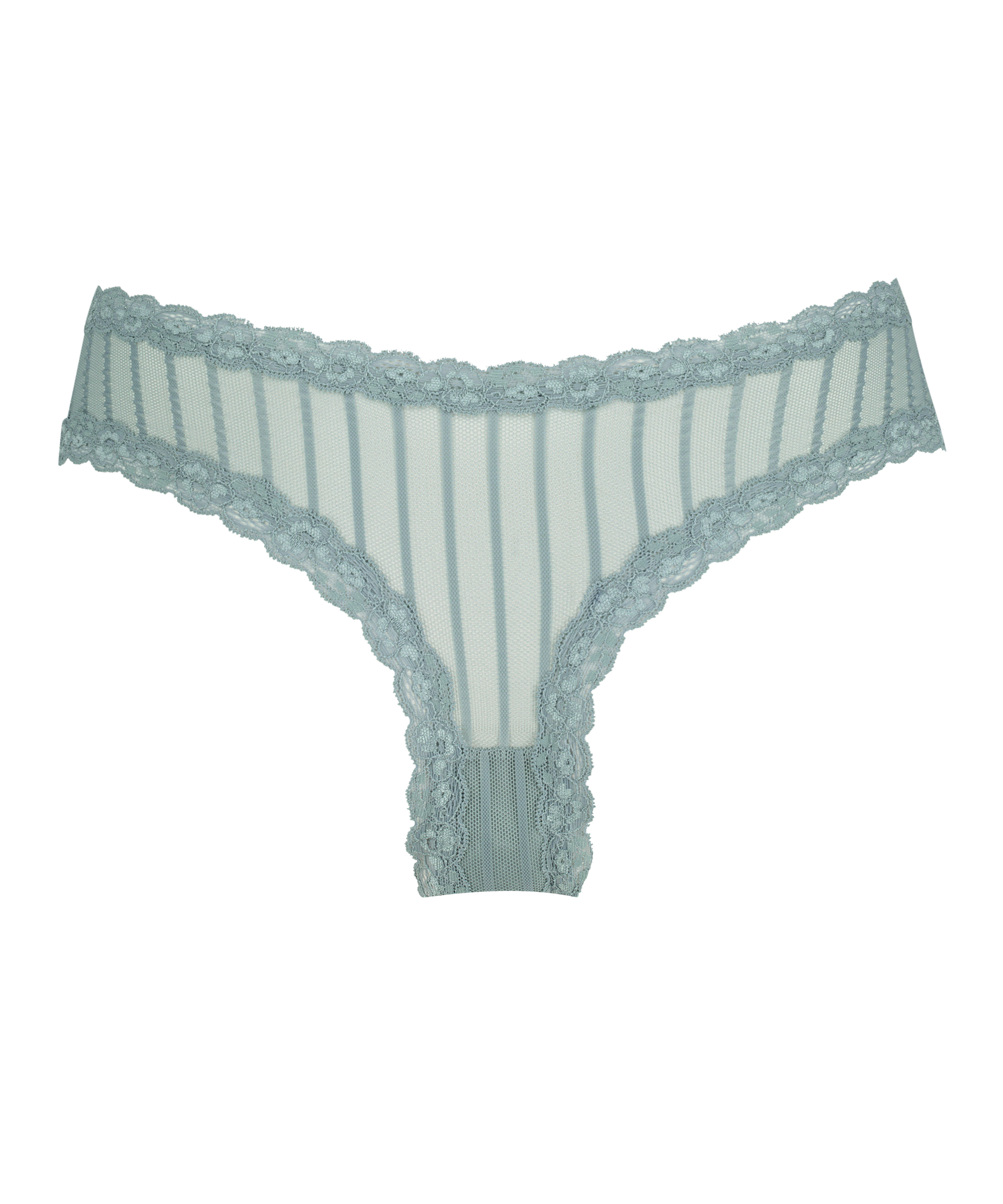 V-shaped Brazilian knickers mesh, Blue, main