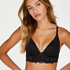 Chole padded longline non-wired bra, Black