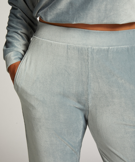 Velour rib jogging bottoms, Blue