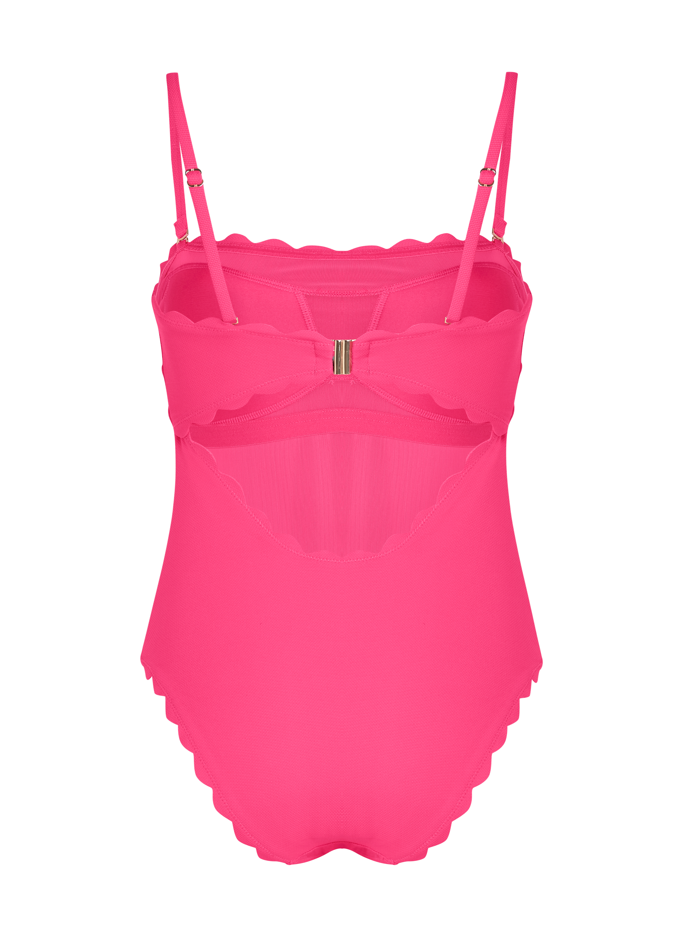 Bandeau Scallop Swimsuit, Pink, main