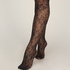 Tight Allover Lace Fishnet, Black