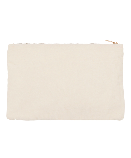 Bear Beaded Pouch, Beige