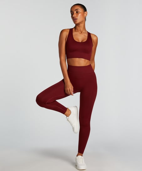 HKMX High waisted seamless sport legging, Red
