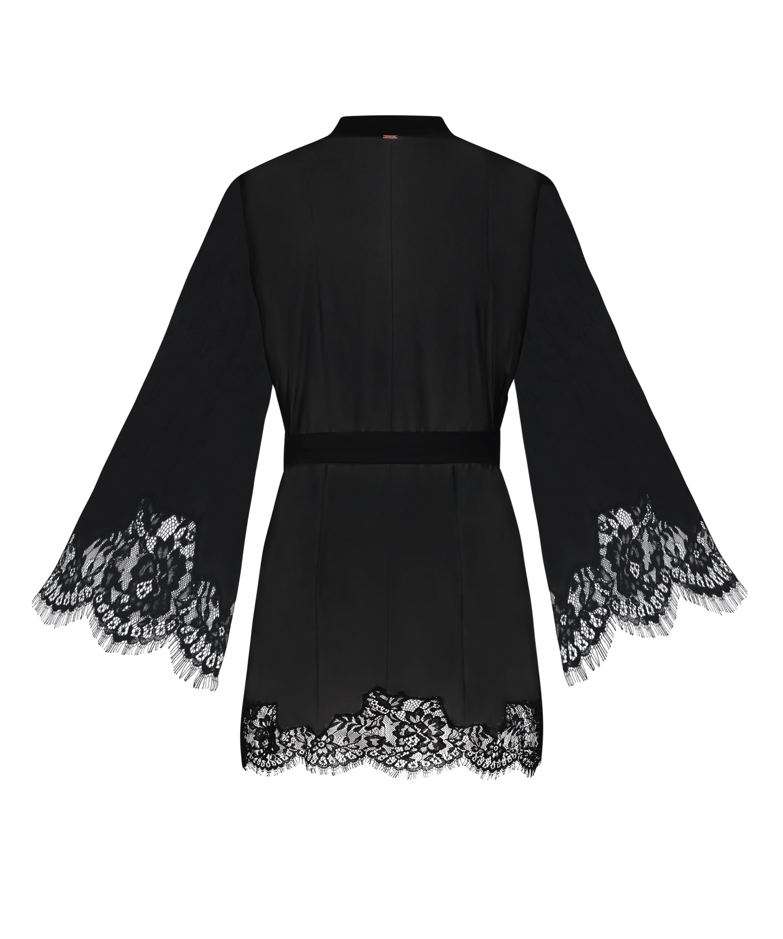 Satin Kimono, Black, main