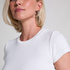 Ribbed Crew Neck Short-Sleeved Pyjama Top, White