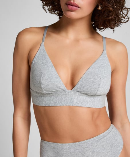 Cotton Bralette, Gray