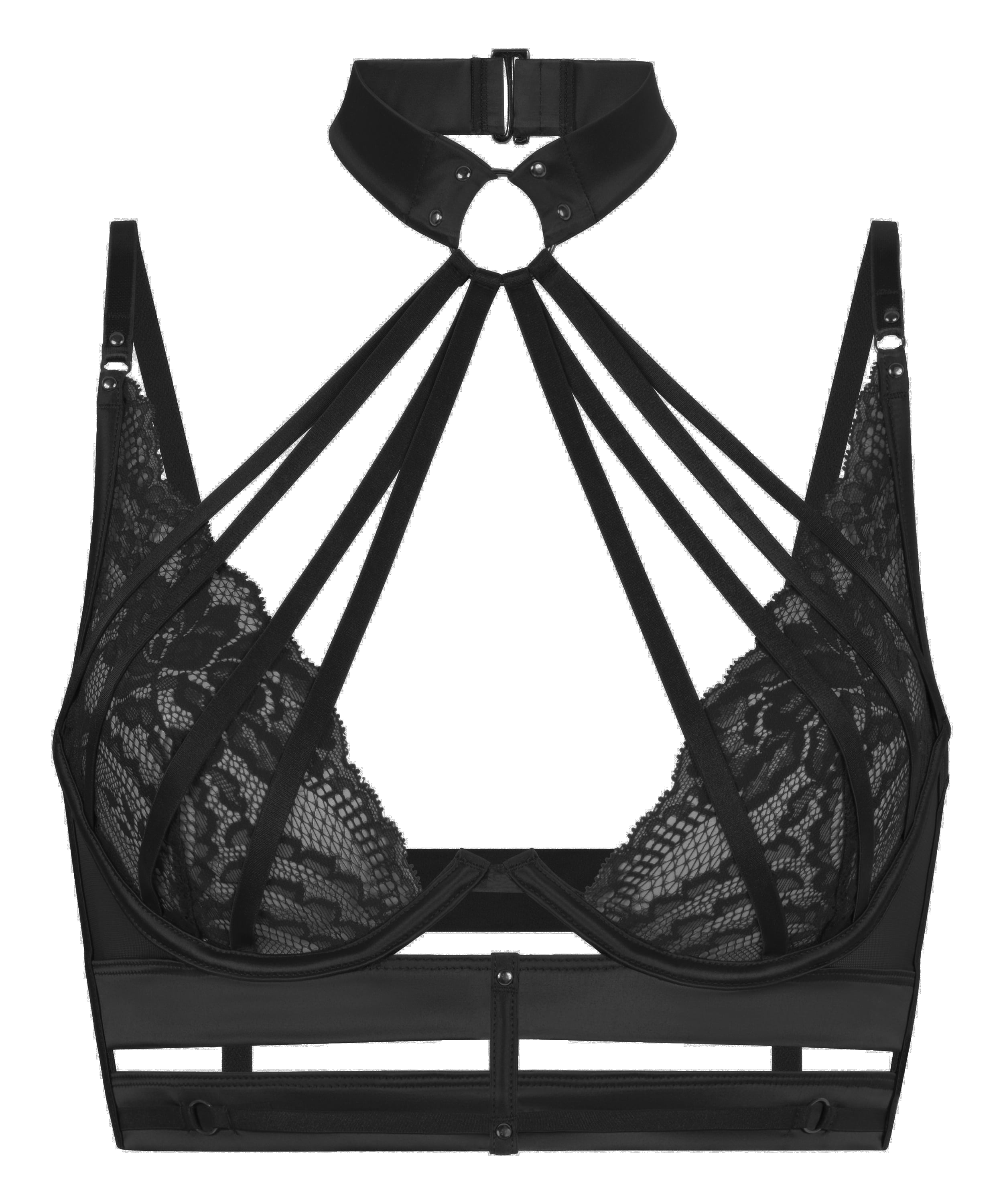 Emmeline Non-Padded Underwired Longline Bra, Black, main