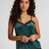 Velours Lace Cami Top, Green