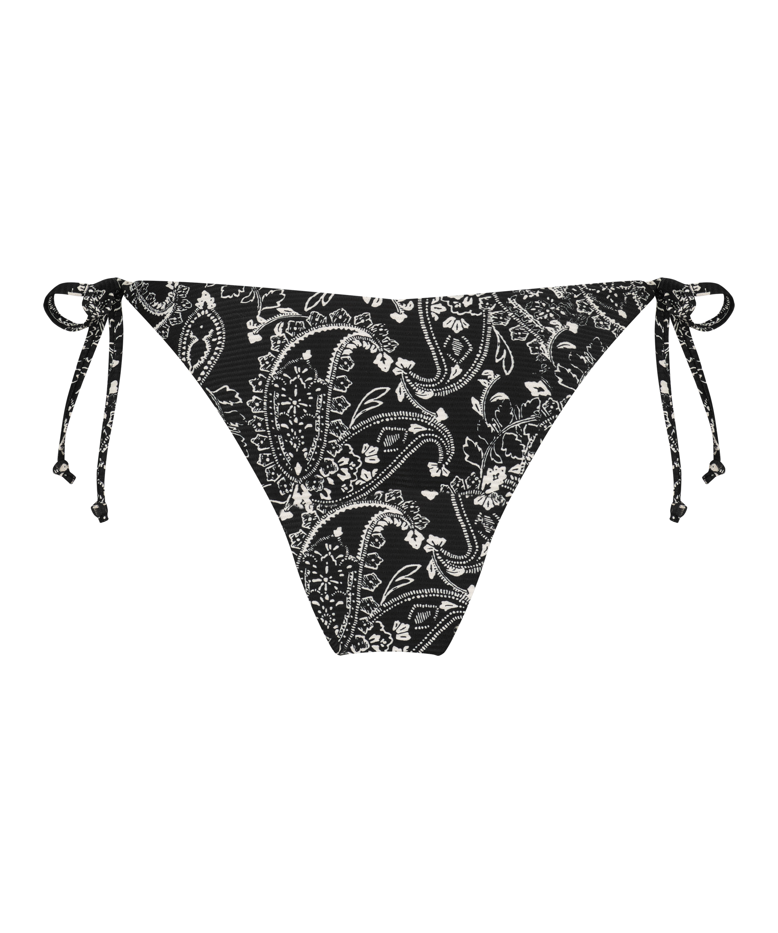 Paisley Brazilian tanga bikini bottoms, Black, main