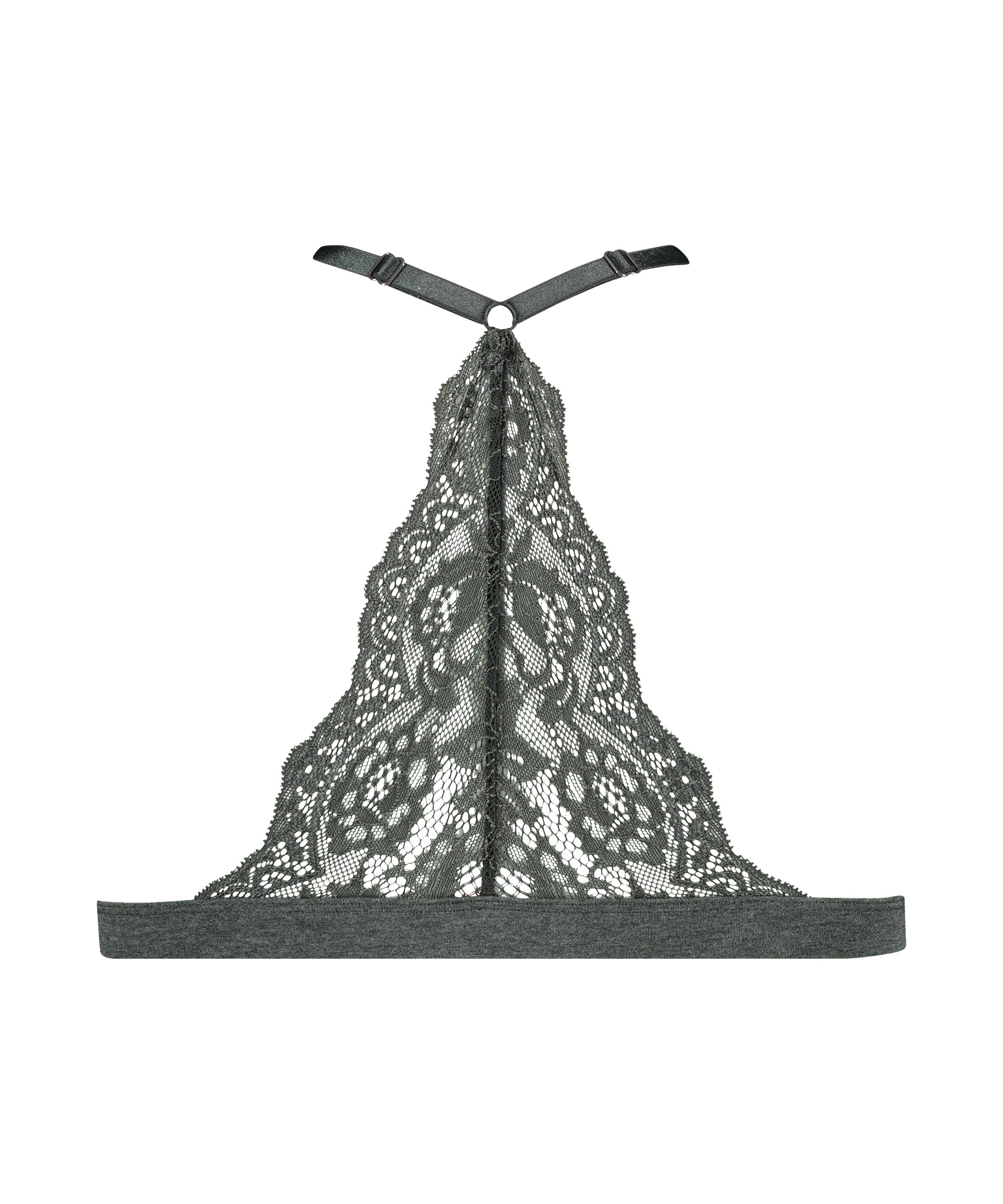 Chloe Cotton Padded Triangle Bralette, Gray, main