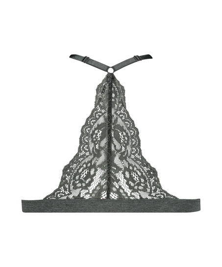 Chloe Cotton Padded Triangle Bralette, Gray