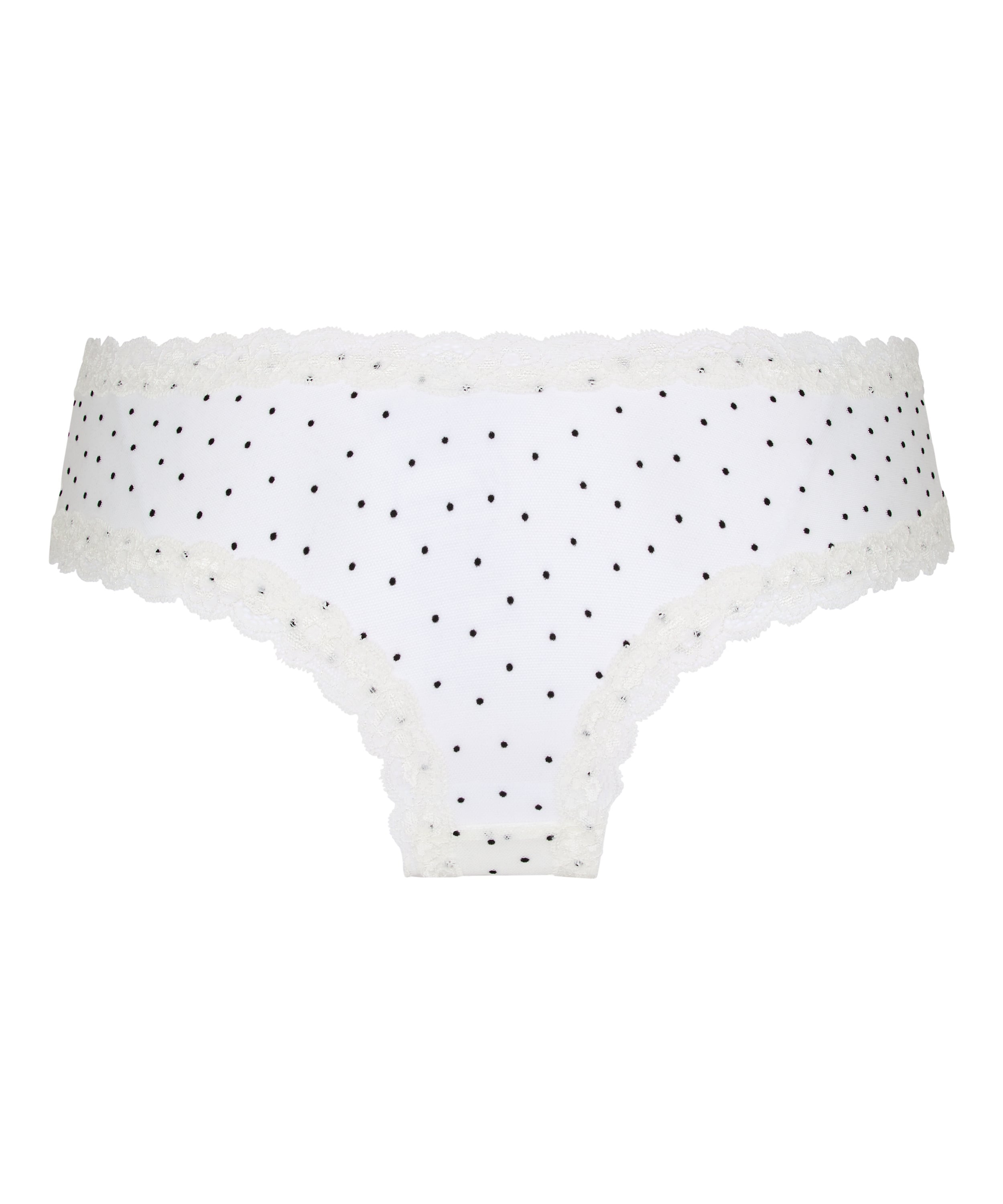 V-shaped Brazilian knickers mesh, White, main