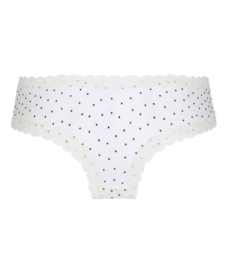 V-shaped Brazilian knickers mesh, White