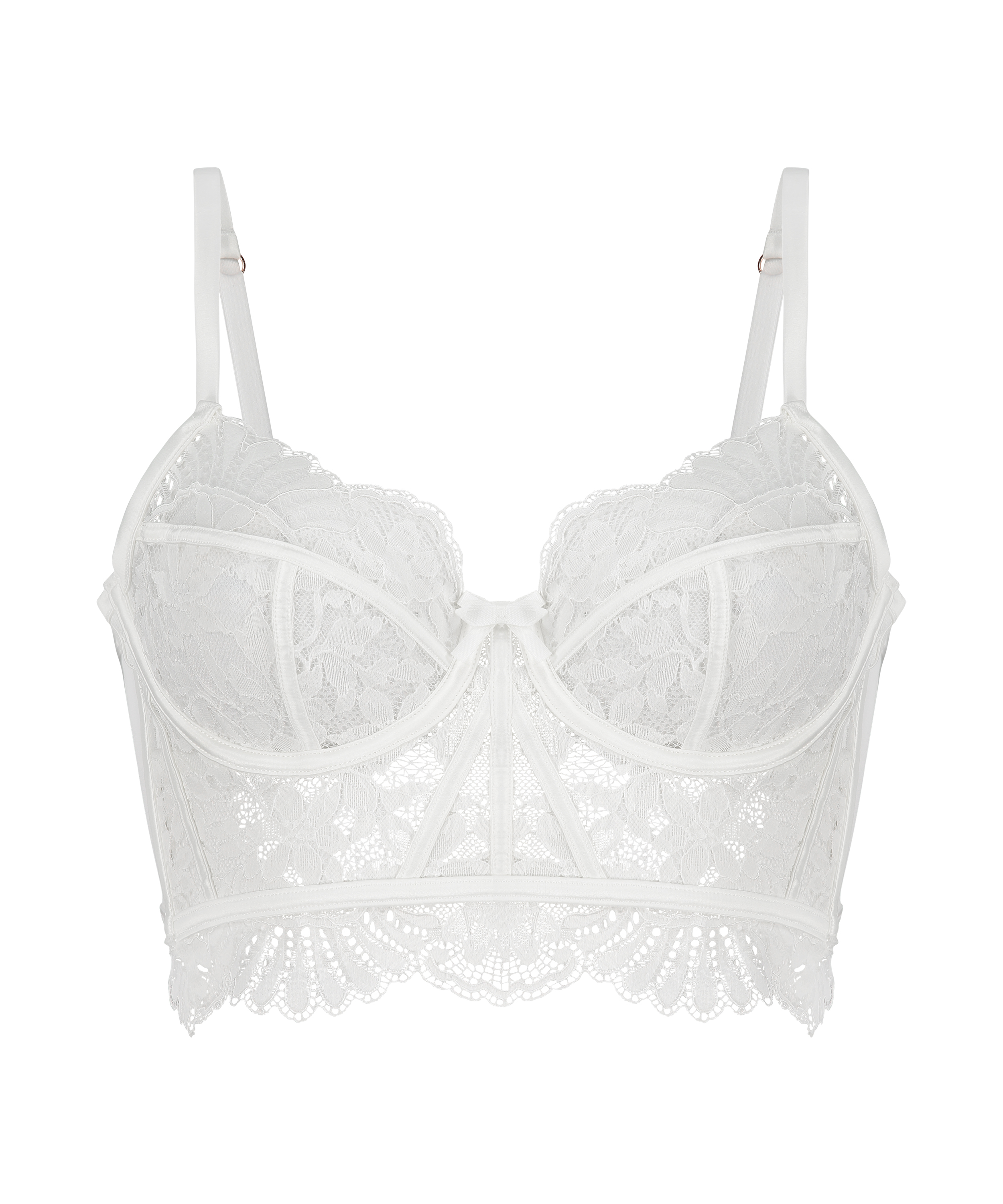 Jamie Non-Padded Underwired Longline Bra, White, main