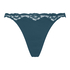 Lace & Shine Thong, Blue