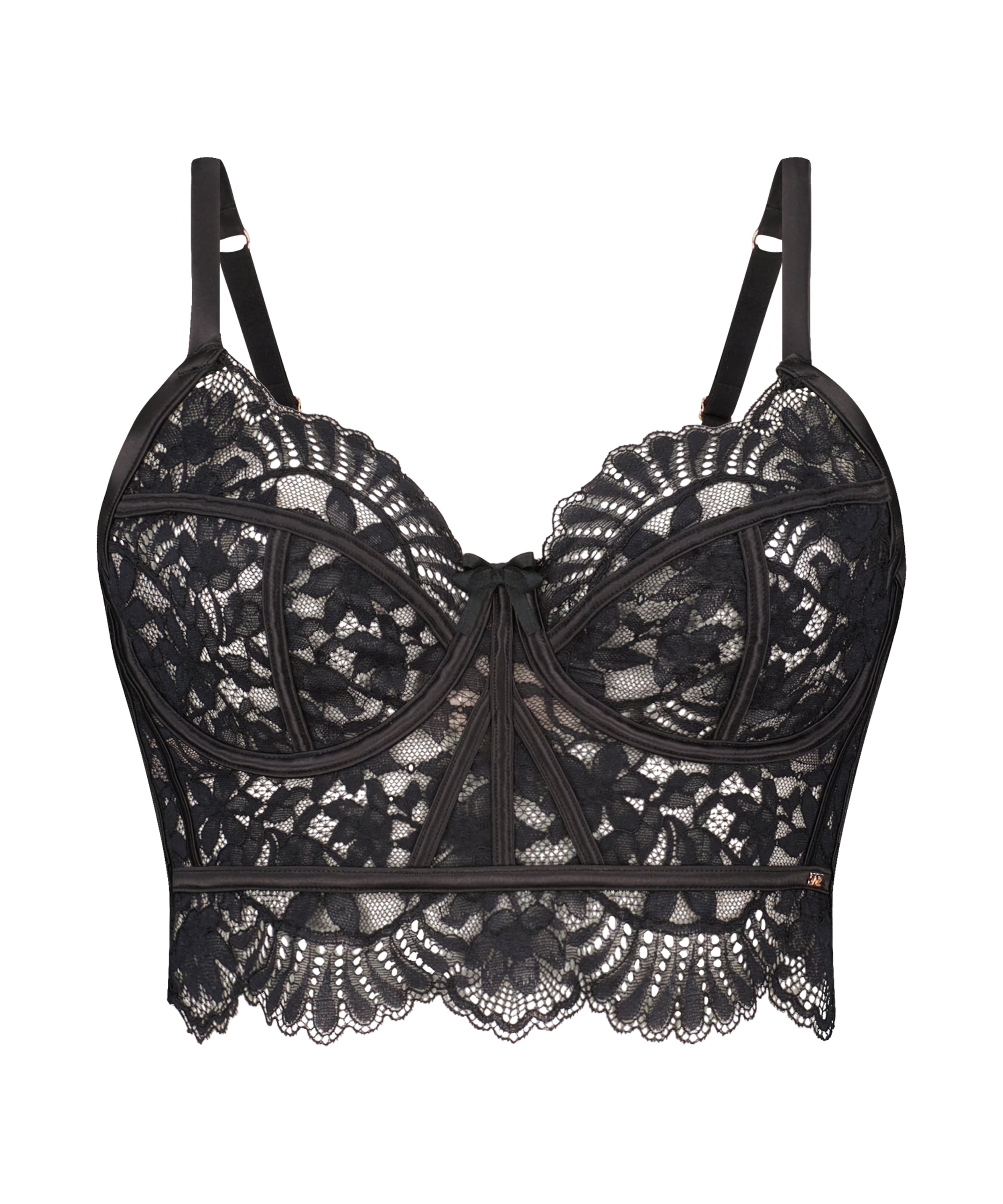 Jamie Non-Padded Underwired Longline Bra, Black, main