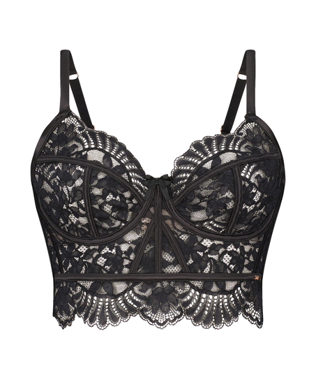 Jamie Non-Padded Underwired Longline Bra, Black