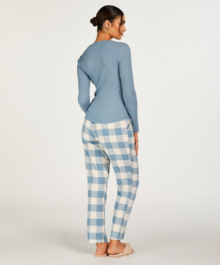 Long-Sleeved Pyjama Top, Blue
