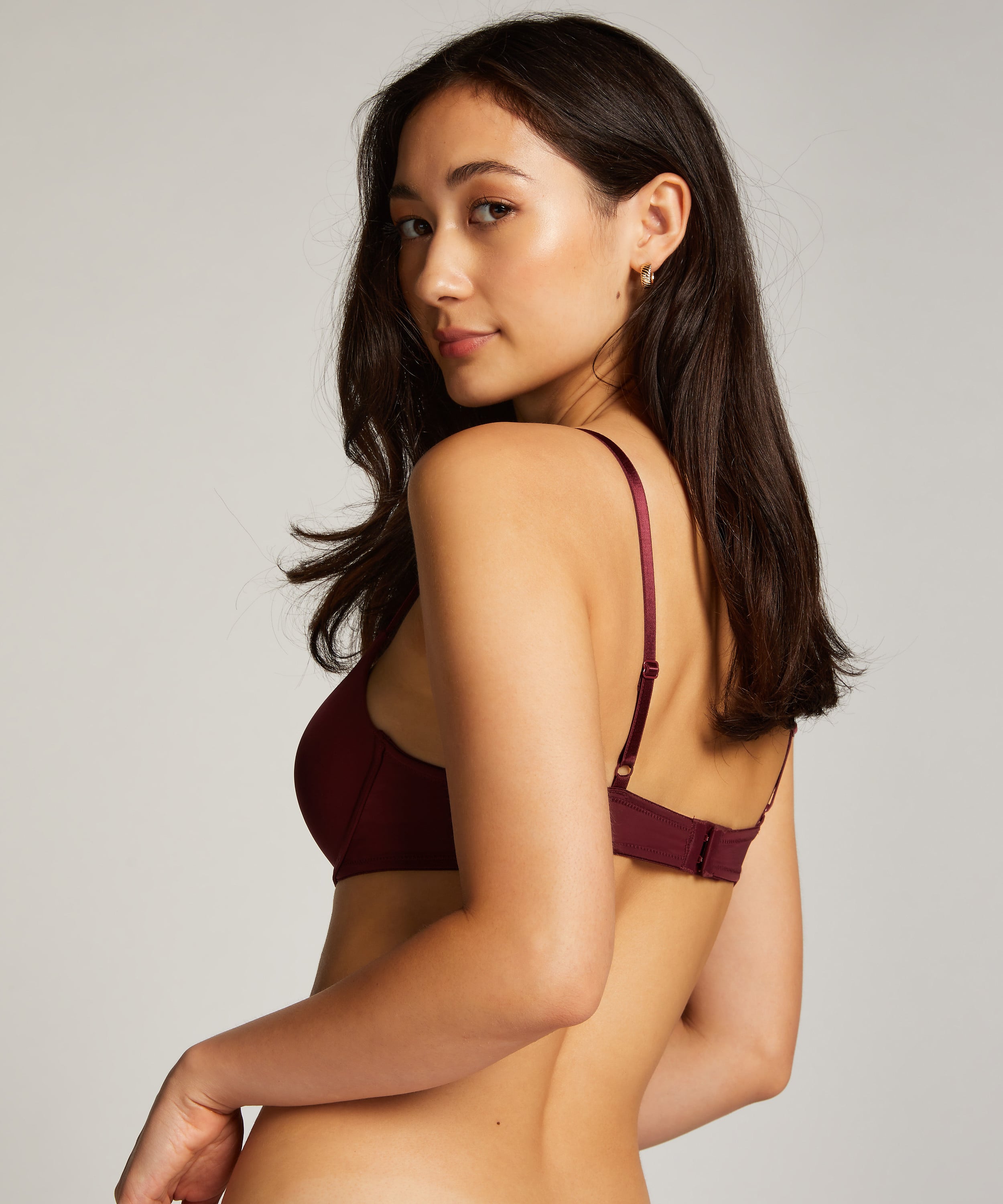 Plunge Padded Underwired Bra, Purple, main