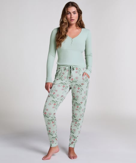 Long-Sleeved Pyjama Top, Green