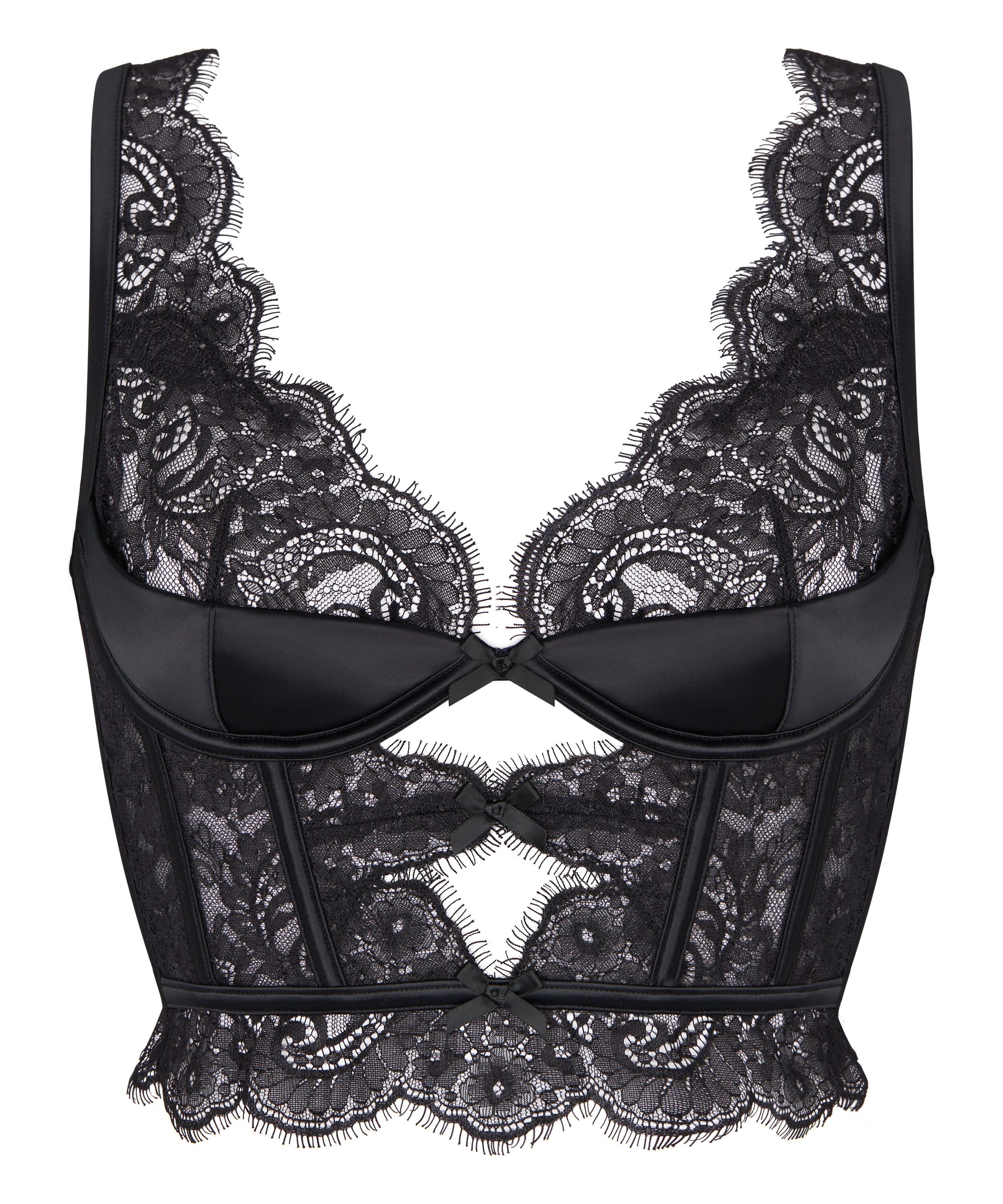Non-Padded Underwired Longline Bra Sylvia, Black