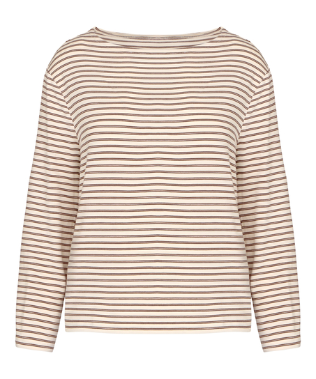 Striped Pyjama Top, White