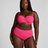 Scallop High Waist Rio Bikini Bottom, Pink