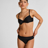 Luxe Padded Underwired Bikini Top, Black